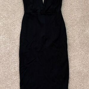 Lulu's Classic Black Midi Dress